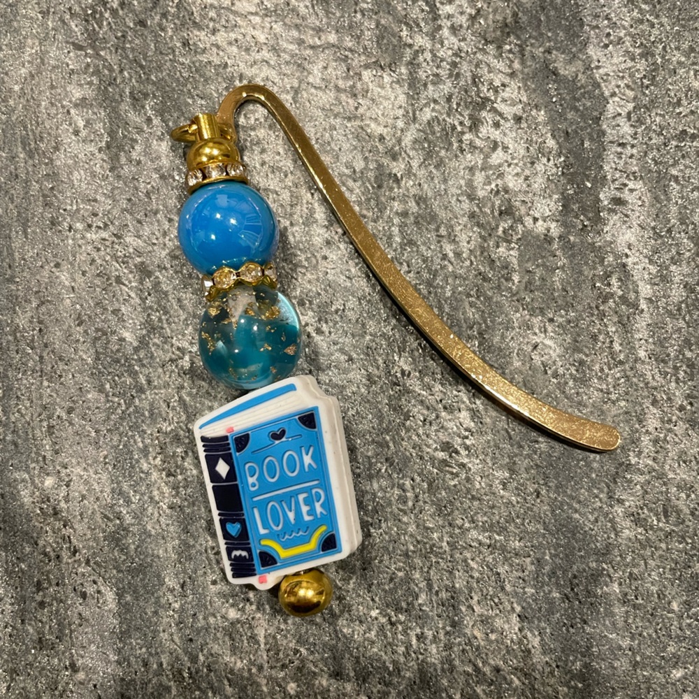 Handmade Book Lover Beaded Bookmark - Picture 2 of 3